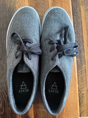 Lucid Gray Canvas Lace-Up Sneakers